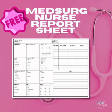 ✨ **FREE Med-Surg Report Sheet PDF** ✨⁣ ⁣ Calling all nurses! 🩺 Need a simple, organized way to keep track of your Med-Surg patients? We’ve got you covered! 🙌⁣ ⁣ Download this **FREE** Med-Surg Report Sheet to help you stay on top of your assessments, meds, vitals, and more—all in one place. 📋✅⁣ ⁣ 🖤 **Features include:**⁣ ✔ Quick & easy layout⁣ ✔ Space for vitals, meds, interventions, and assessments⁣ ✔ Perfect for busy shifts and staying organized!⁣ ⁣ 👇 **Get your FREE download now:**⁣ [Link... Med Surg, Staying Organized, Quick Easy, Assessment, All In One, Free Download, Layout, Track