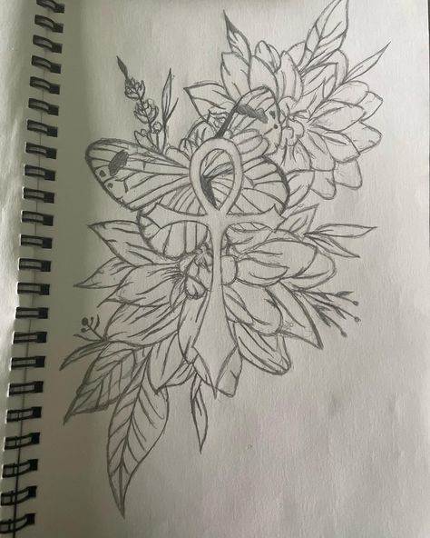 Generally a tattoo Ankh Tattoo With Flowers, Ahnk Tattoo Neck, Ankh Drawing, Ankh Tattoo, Tattoo Reference, Reference Pics, Pics Ideas, Feminine Tattoos, Creative Tattoos