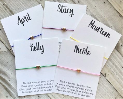 Buy Custom Name Wish Bracelet Team Gift Birthday Party Simple Gift Online in India - Etsy Bracelet Party, Girls Party Favors, Favors Birthday, Custom Party Favors, Gold Birthday Party, Simple Gift, Gold Birthday