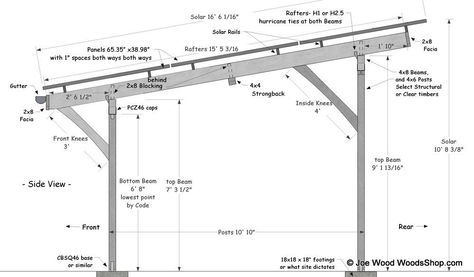 carport designs - Google Search Carport Shade, Solar Pergola, Building A Carport, Rv Carports, Solar Carport, Wood Column, Carport Plans, Steel Carports, Car Port