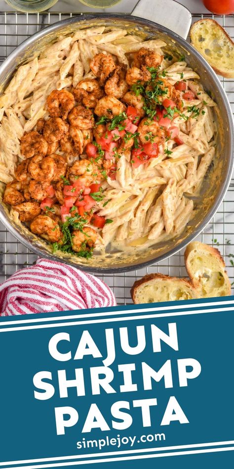 Chilis Cajun Shrimp Pasta, Creamy Cajun Shrimp, Creamy Cajun Shrimp Pasta, Penne Noodles, Shrimp Pasta Recipe, Creamy Shrimp Pasta, Cajun Shrimp Pasta, Homemade Cajun Seasoning, Fast Meals