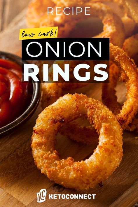 Low carb onion rings are one of the best keto snacks and keto appetizers! They check all the boxes: crispy, salty, and perfect for dipping in your favorite homemade sauces. These low carb onion rings have a great crunch and texture and are perfect for gatherings! They may be your new keto favorite! Keto Onion Rings Baked, No Carb Appetizers, Low Carb Onion Rings, Keto Onion Rings, Baked Onion Rings, Keto Snacks Easy, Keto Appetizers, Blooming Onion, Cooking Restaurant