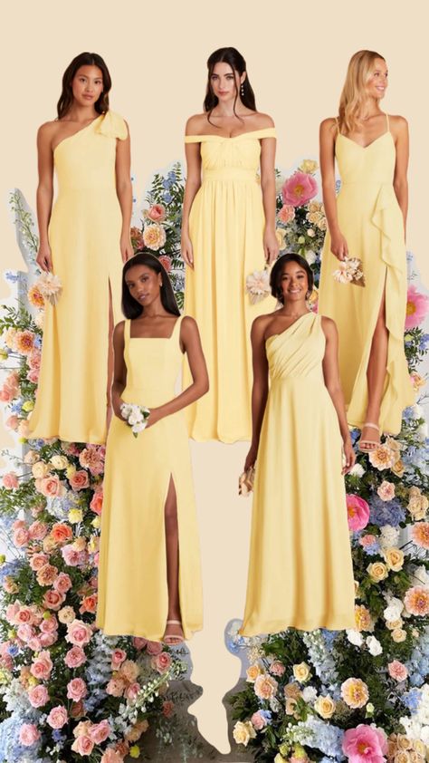 Yellow Silk Bridesmaid Dresses, Pastel Yellow Bridesmaid Dresses, Pale Yellow Bridesmaid Dresses, Lemon Bridesmaid Dresses, Yellow Bridesmaid Dress, Garden Wedding Bridesmaids, Yellow Bridesmaid, Silk Bridesmaid Dresses, Spring Bridesmaid Dresses