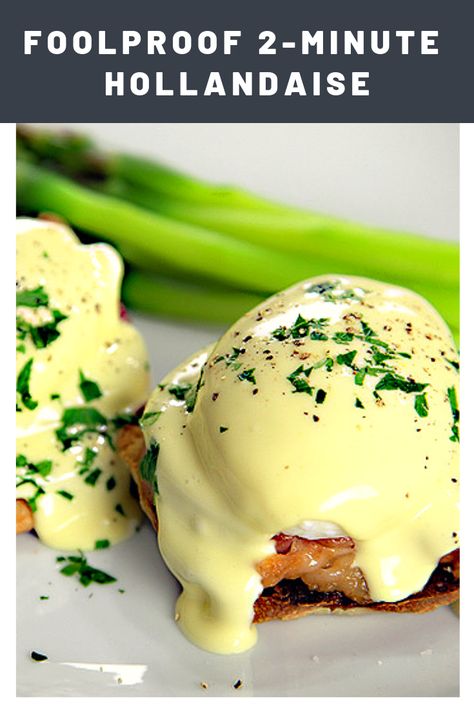 Hollandaise Recipe, Blender Hollandaise, Easy Hollandaise, Easy Hollandaise Sauce, Eggs Benedict Recipe, Egg Benedict, Immersion Blender, Food Lab, Hollandaise Sauce