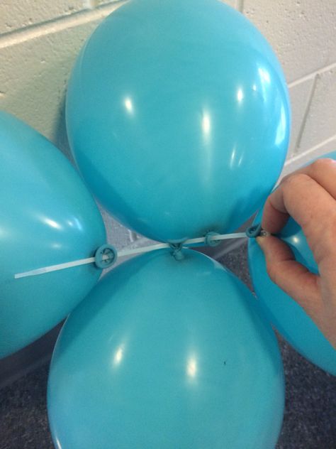 New idea to attach balloons to the PVC poles...zip ties! Works like a charm. Tie Balloons Together, Balloons Taped To The Ceiling, Balloon Tie Tool, Tie Balloons Easy Way To, Diy Bubble Balloon Strands, Halloween 2019, Balloon Art, 9th Birthday, Bday Party