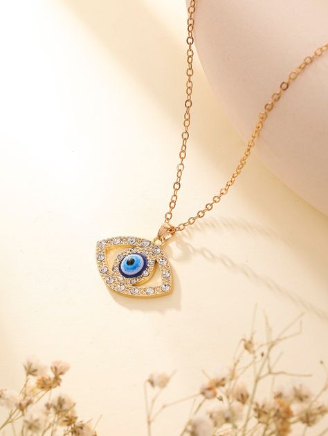 1pc Glamorous Zinc Alloy Rhinestone Evil Eye Pendant Necklace For Women For PartyI discovered amazing products on SHEIN.com, come check them out! Evil Eye Tattoo, Eye Pendant Necklace, Women Pendant, Eye Tattoo, Eye Pendant, Evil Eye Pendant, Watches Women Fashion, Amazing Products, Necklace For Women