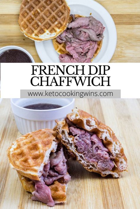 Keto French Dip, Chaffle Sandwich, Keto Philly Cheesesteak, Dip Healthy, Keto Pasta Recipe, Ground Beef Keto Recipes, Beef Dip, Chaffle Recipe, Keto Chaffle