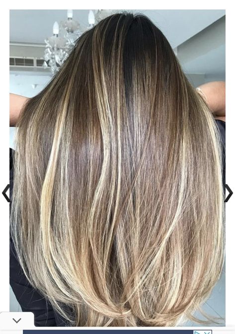 Brown To Blonde Ombré Straight Hair, Bayalage Light Brown Hair Straight, Light Brown Biolage Hair, Dark And Light Highlights Brunettes, Brunnete Hair Ideas Colour Caramel, Big Blonde Highlights, T Highlights Hair, Hair Colour Ideas Highlights, Dark Blonde Balayage Straight Hair