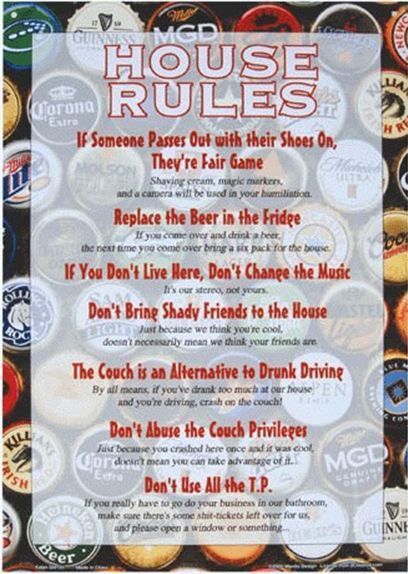 "House Rules" Funny Tin Sign Gift For Christmas , Halloween , College , House Rules Funny, Shady Friends, House Rules Sign, Party Rules, Paper Bead Jewelry, Family Fun Games, Stag Do, Fair Games, House Rules