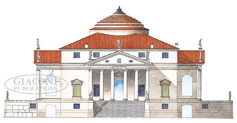 Andrea Palladio Villa Almerico Capra The Rotonda-rotunda | par Giovanni Giaconi Illustrator Villa Palladio, Republic Of Venice, East Coast Usa, Italy Villa, Andrea Palladio, Italian Architecture, Classical Architecture, Padova, Italian Artist