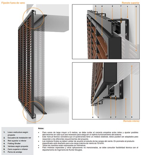 Control Solar - Folding & Sliding Shutters de Hunter Douglas Folding Shutters, Modern Shutters, Metal Shutters, Outdoor Shutters, Sliding Shutters, Shutter Designs, Facade Panel, Facade Architecture Design, Small Balcony Design