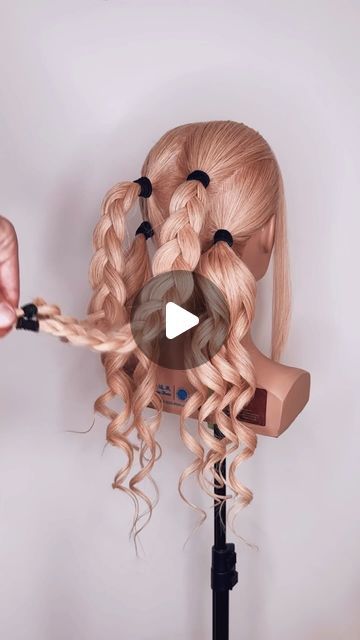 Mark Nelson-Wolter on Instagram: "✨💕 NEW! 4 PONYTAIL SHORTCUT - 2 BRAIDED, 2 CURLY for this easy and gorgeous hair up do! @markjohnhair Hair Up Do Tutorials LONDON 
.
.
#braidstyles #braid #braids #braidgang #updo #updos #updohairstyles #hairtutorial #hairtutorials #hairvideo #hairvideos #bohobraid #bohobraids #weddinghair #weddinghairstyles #bridalhair #bridalhairstyle #bridalhairstyles #hairideas #hairfashion #pinkhair #pinkblonde #igreels #hairreels #hairgoals #hairart #hairartist #artist #art #easyhairstyles" Updo Video Tutorial, Updo Hairstyles Step By Step, Formal Braids, Curly Updo Tutorial, Up Do Hairstyles, Braid Updo Tutorial, Fancy Updos, Hair Up Do, Updo Hairstyles Tutorials