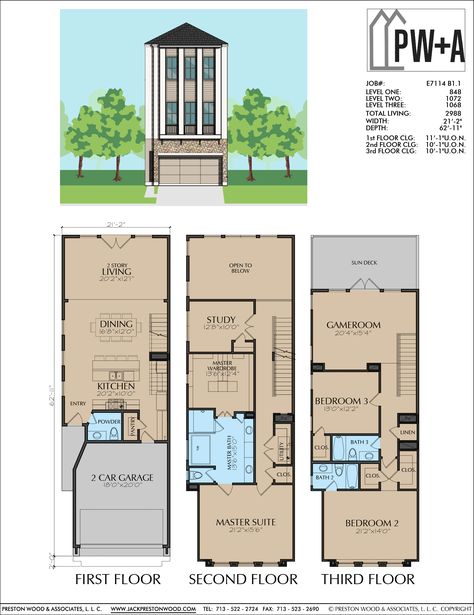 Urban Loft Townhomes, Modern Row House, TownHouses FloorPlans – Preston Wood & Associates 4 Bedroom Townhouse Floorplan, House Plans Colonial, Victorian House Plans, Two Story House Plans, Mediterranean House Plans, Coastal House Plans, Bungalow Homes, Beach House Plans, Plans Modern