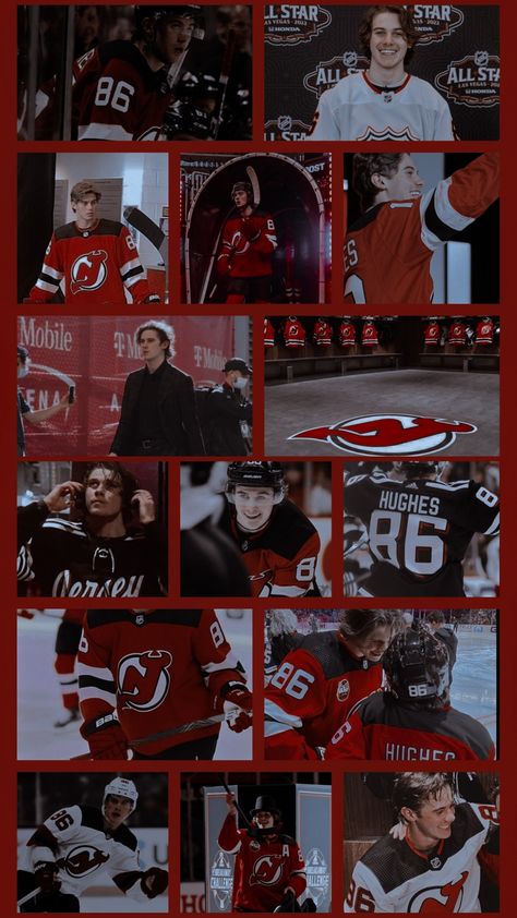 Jack Hughes Wallpaper Hockey, Jack Hughes Collage, New Jersey Devils Hockey, Jack Hughes Wallpaper Aesthetic, Jack Hughes Jersey, New Jersey Devils Aesthetic, Nj Devils Wallpaper, Hot Hockey Players Nhl, Jack Hughes Aesthetic