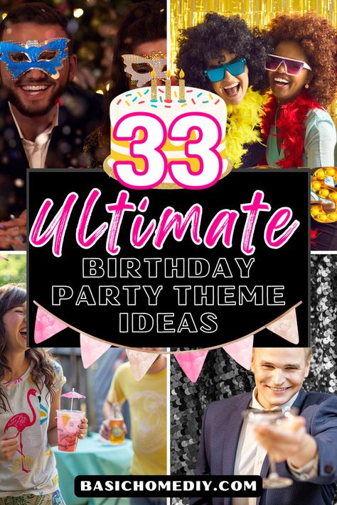 Get the best 33 ultimate fun birthday party theme ideas for adults when planning a milestone birthday bash. Whether party planning for the women or men in your life turning 30, 40, or even 50 we've got easy DIY birthday party theme ideas and fun dress-up party theme ideas. Dive into popular color theme party ideas, reminisce with nostalgic 90s or 80s vibes, or transport guests to the tropics with a Hawaiian luau party. Find ultimate summer party ideas and trendy birthday theme ideas. Farmhouse Style Backyard, 30th Birthday Dresses, Women Party Ideas, 33 Birthday, Outdoor Living Space Ideas, Nostalgic 90s, Simple Birthday Party, Birthday Party Theme Ideas, Birthday Theme Ideas