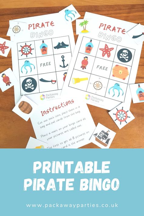 Pirate Party Bingo Game Pirate Bingo Free Printable, Pirate Bingo, Pirate Crafts Preschool, Pirate Activities Preschool, Preschool Pirates, Infant Education, Pirate Printables, Pirate Party Games, Pirate Classroom