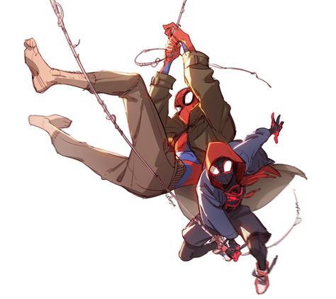 Saw Spider verse today with friends, it was SOOO MUCH FUN!! :D I expected a lot from the trailer and the whole movie met all my expectations! Peter And Miles Spiderverse, Peter B And Miles, Miles And Peter Fanart, Peter X Miles, Miles And Peter, Peter And Miles, Comics Ideas, Drawing Marvel, Draw Comics