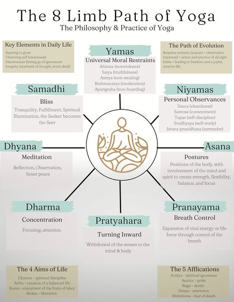 Yoga Myths And Facts, Yoga 8 Limbs, The 8 Limbs Of Yoga, 8 Limbs Of Yoga Poster, Patañjali Yoga, Yoga Class Plan Template, Yoga Meaning, Yoga Notes, Yoga Science