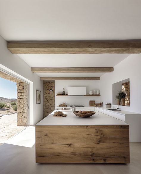 Kitchen Inspiration Design, Wooden Beams, White Interior, Dream Home Design, Home Fashion, Luxury House, Interior Design Kitchen, Minimal Design, Dream Kitchen