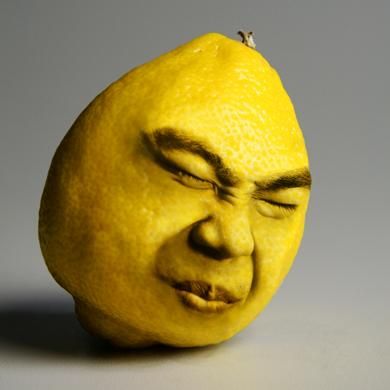 Lemon On Face, Paper Clip Art, Sculpture Projects, Plastic Art, 3d Drawings, Face Expressions, Human Face, Fruit Art, Funny Art