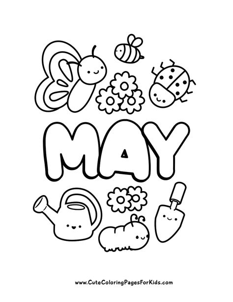 May Coloring Pages - Cute Coloring Pages For Kids May Coloring Pages For Kids, May Coloring Pages Free Printable, Bug Coloring Pages Free Printable, Summer Coloring Sheets Free Printable, May Coloring Sheets, Cute Coloring Pages Easy, May Worksheets, May Coloring Pages, Simple Coloring Pages For Kids