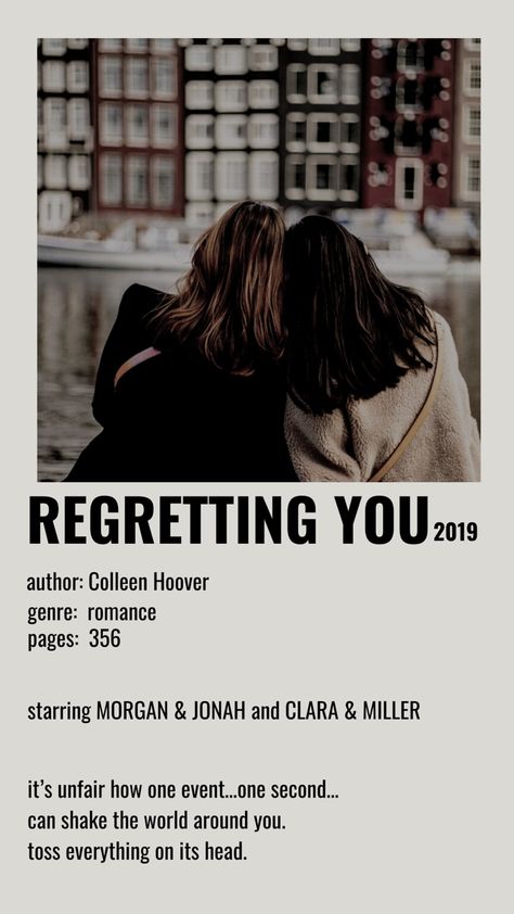 Miller Adams Regretting You, Clara And Miller Regretting You, Regretting You Colleen Hoover, Miller Adams, Hoover Books, Reading Slump, Colleen Hoover Books, Books Bookshelf, Fantasy Books To Read