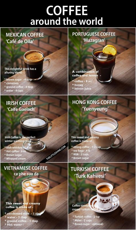 Cafe Menu Ideas Food Coffee Shop, Homemade Coffee Drinks, Resep Juice, Coffee Around The World, Coffee Infographic, Coffee Guide, Drink Recipes Nonalcoholic, Creamy Coffee, Vietnamese Coffee