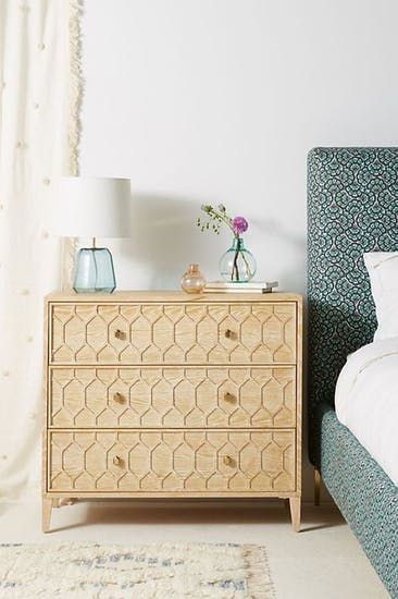 Anthropologie Bedroom, Unique Dresser, Wooden Armoire, Dresser In Closet, Three Drawer Dresser, Hanging Furniture, House Remodeling, Six Drawer Dresser, Creative Furniture