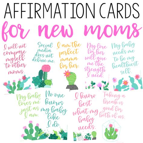 Affirmation Cards for New Moms New Mom Affirmation Cards, New Mom Affirmations, Mom Affirmations, Parenting Affirmations, Newborn Advice, Goddess Party, Parent Tips, Newborn Tips, Affirmation Board