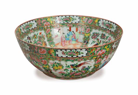 A CHINESE EXPORT 'CANTON FAMILLE ROSE' PUNCH BOWL, , 19TH CENTURY, | Christie's Rose Punch, Chinese Export, Punch Bowl, 19th Century, Auction, Bowl, Art