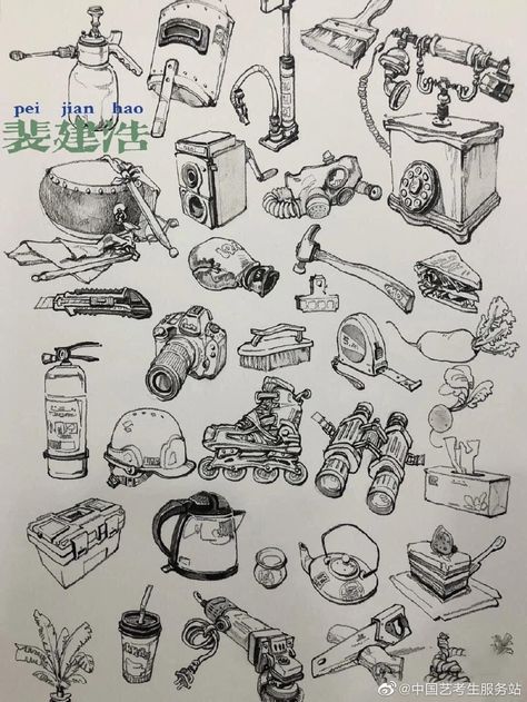 Objects Drawing Reference, Drawing Clutter, Clutter Drawing, Observational Drawing Ideas, Observational Drawing, Pen Art Drawings, Object Drawing, Perspective Art, Architecture Drawing Art