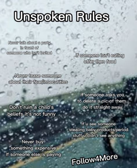 Unspoken Rules, Someone Elses, Journal Ideas, Funny, Quick Saves