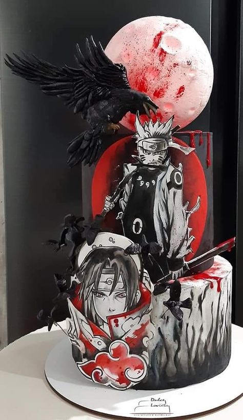 Itachi Birthday Cake, Sasuke Birthday, Naruto Birthday, Birthday Cake Decorating Ideas, Anime Cake, Anime Wedding, Anime Theme, Happy Birthday Text, Christmas Musical