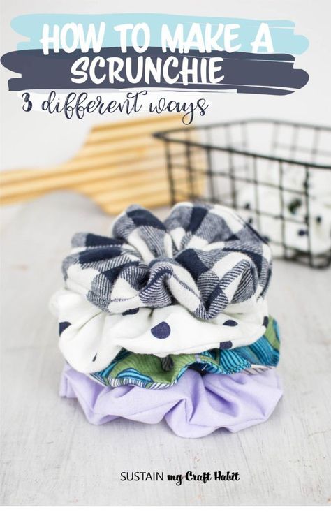 Scrunchie Diy Free Pattern, Sewing Scrunchies, Scrunchies Tutorial, Scrunchie Business, How To Make Scrunchies, Diy Hair Scrunchies, Fabric Crafts Diy, Scrunchies Diy, Sewing Machine Projects