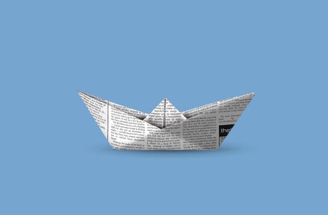 newspaper boat Nellie Bly, Boat Tattoo, Newspaper Paper, Floating Boat, Boat Illustration, Paper Boat, Newspaper, Collage, Paper Crafts