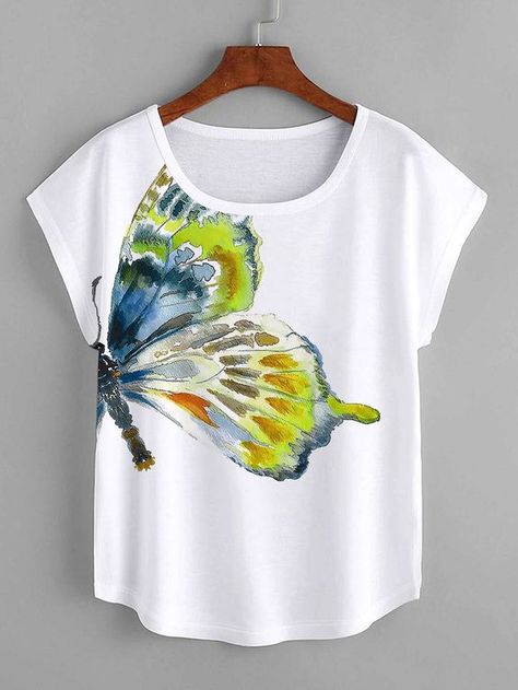 Painted Shirt, Painted Clothes Diy, Tshirt Painting, Hand Painted Dress, Fabric Painting On Clothes, Dress Painting, Hand Painted Clothing, Fabric Paint Designs, Paint Shirts