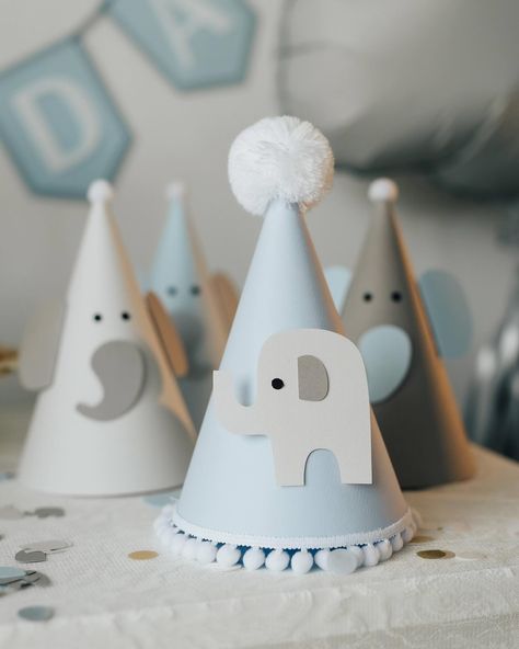 Party Hats🎉 Choose for the birthday baby or guests and create a special mood at your celebration🎈 More on out Etsy Shop💌 #etsyshop #etsyseller #partydecorations #partydecor #birthdaydecoration #birthdaydecor #firstbirthday #birthdayparty #partyhat #partyhats #kidspartyideas Elephant Birthday Theme, Elephant Theme Birthday Party, Elephant Birthday Party, Birthday Theme Decoration, Elephant First Birthday, Push Pop, Elephant Birthday, Elephant Theme, Boy Decor