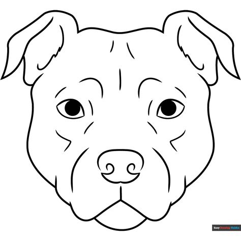 Free Pitbull Face Coloring Page for Kids Dog Drawing For Kids, Snoopy Coloring Pages, White Beagle, Face Coloring, Easy Drawing Guides, Dog Outline, Pitbull Art, Angry Dog, Paw Patrol Coloring