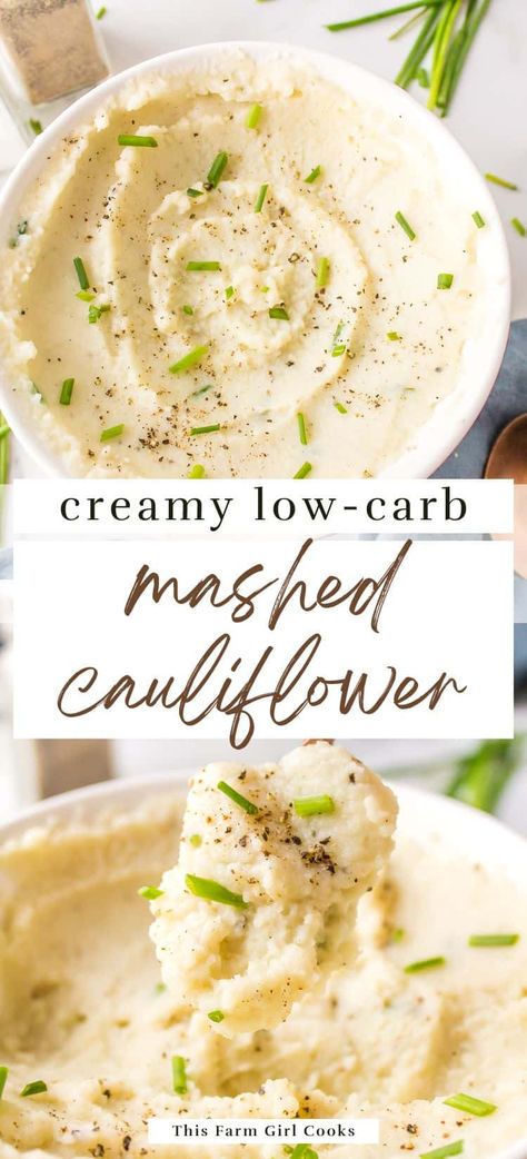 Keto Cauliflower Mashed Potatoes are a delicious side dish full of creamy, delicious, low carb love. Clocking in at only 4 net carbs, each spoonful is a great substitute the whole family will love. #lowcarb #cauliflower #lowcarbside Cheesy Mashed Cauliflower, Mashed Cauliflower Recipe, Sides Dishes, Cauliflower Mashed Potatoes, Friends Recipes, Fantastic Recipes, Sides Recipes, Cauliflower Recipe, Buffalo Cauliflower