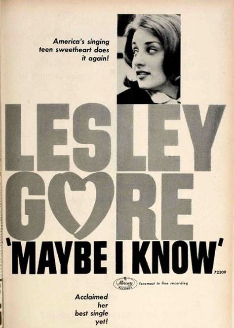 1964 60s Poster Aesthetic, 60s Music Posters, Lesley Gore Poster, 1960s Aesthetic Wallpaper, Lesly Gore, 60s Posters, 1960s Posters, 1960s Movies, Lesley Gore