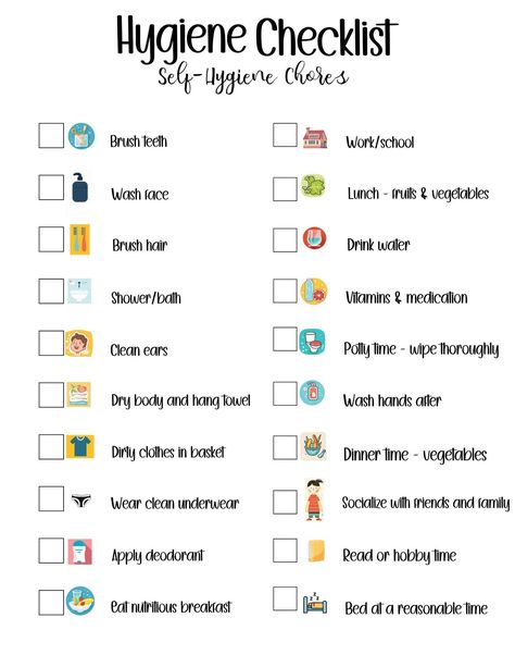 Checklist for Personal Hygiene Chores Hygiene Worksheet Daily Checklist - Etsy Canada in 2024 | Personal hygiene worksheets, School supplies for teachers, Checklist How To Maintain Hygiene, Back To School Self Care, Personal Hygiene Products List, How To Use Skincare, Hygiene Kit List, Hygiene Checklist For Women, Daily Hygiene Checklist, Hygiene Essentials List, Self Care Checklist Hygiene