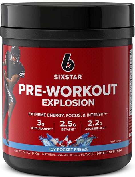 Six Star Pre-Workout Explosion 30 Servings ICY Rocket Freeze US Pre Workout Powder, Powder Drink, Energy Powder, Muscle Builder, Beta Alanine, Energy Supplements, Pre Workout Supplement, Workout Supplements, Fruit Punch