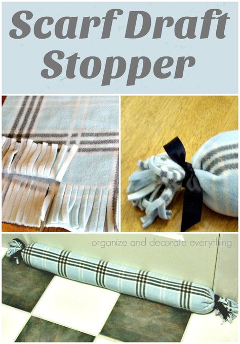 fleece Scarf Draft Stopper How To Make A Draft Door Stopper, Homemade Door Draft Stopper, Window Draft Blocker Diy, Diy Draft Excluder, Diy Door Draft Stopper Easy, Door Draft Stopper Diy How To Make, Door Draft Stopper Diy, Draught Excluder Diy, Draft Stopper Diy