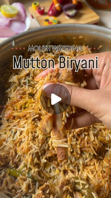 Mutton Dum Biryani Recipe, Matan Biryani Recipe, Mutton Recipes Indian, Best Mutton Biryani Recipe, Biryani Recipe Video, Mutton Biriyani, Easy Biryani, Mutton Biryani Recipe, Onion Paste