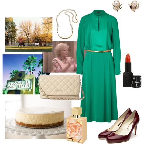 Rose Nylund, Polyvore set Rose Nylund Outfits, Golden Girls Costume, Golden Girls Costumes, Homemade Couples Costumes, Rose Nylund, Bunco Themes, Estelle Getty, Dorothy Zbornak, Dorothy Costume