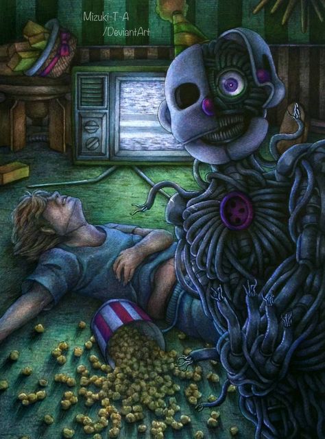 Ennard Fnaf, Exotic Butters, Fnaf Sl, Movie Night, Not Mine, Popcorn, Deviantart