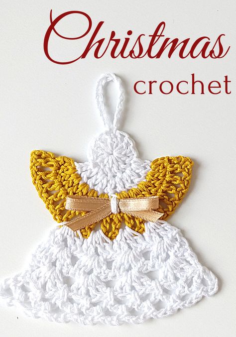 Tutorial paso a paso para aprender a tejer #angelitos a #crochet para navidad y decorar el arbolito Angel Crochet Pattern Free, Crochet Headband Free, Crochet Angel Pattern, Crochet Ornament Patterns, Crochet Angels, Crochet Snowflake Pattern, Crochet Angel, Crochet Xmas, Crochet Motif Patterns