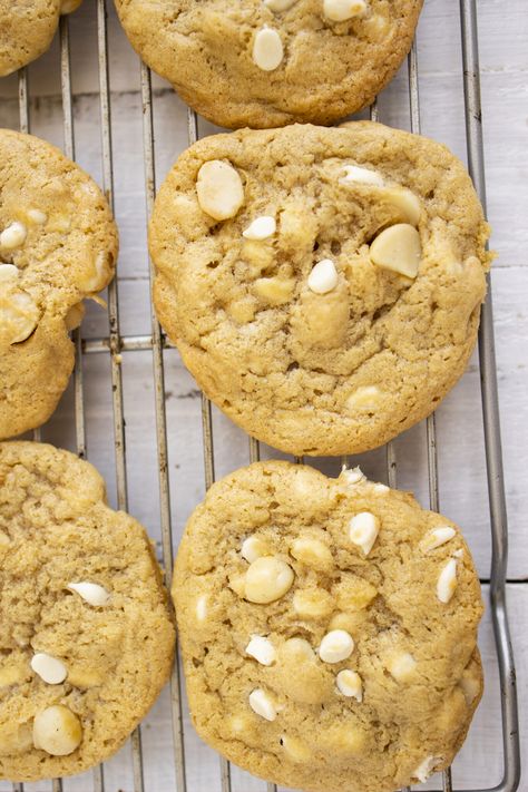 Vegan White Chocolate Macadamia Nut Cookies - HealthyHappyLife.com White Macadamia Nut Cookies, Chocolate Macadamia Nut Cookies, White Chocolate Macadamia Nut Cookies, White Chocolate Macadamia Nut, Macadamia Nut Cookies, Vegan White Chocolate, Nut Cookies, White Chocolate Macadamia, Chocolate Macadamia