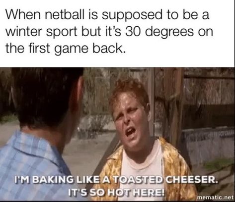 Netball Memes Are Life on Instagram: “Winter sport my ass. Just make sure there’s shade me to die under in the breaks. #hothothot #heat #hot #australianwinter #netballmeme…” Netball Memes Funny, Netball Jokes, Netball Funny, Netball Tips, Netball Quotes, Netball Australia, Basketball Stuff, Tennis Trainer, Memes Life