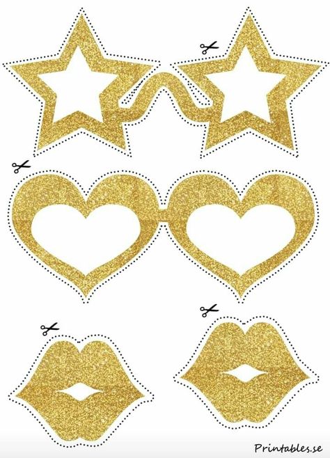 Photo Booth Props Free Printables, Photo Booth Props Free, Golden Glasses, Photo Booth Props Birthday, Graduation Photo Booth Props, Diy Photo Booth Props, Graduation Photo Booth, Printable Props, Photobooth Props Printable